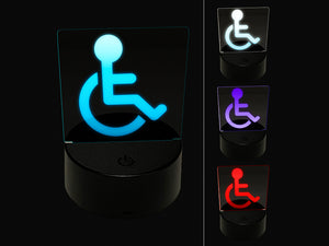 Handicap Disabled Wheelchair Access Icon 3D Illusion LED Night Light Sign Nightstand Desk Lamp