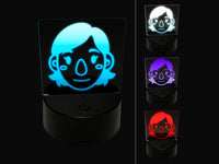 Human Female Character Face 3D Illusion LED Night Light Sign Nightstand Desk Lamp