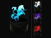 Jousting Knight with Lance on Horse 3D Illusion LED Night Light Sign Nightstand Desk Lamp