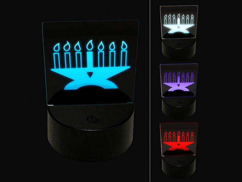 Kwanzaa Kinara with Candles 3D Illusion LED Night Light Sign Nightstand Desk Lamp