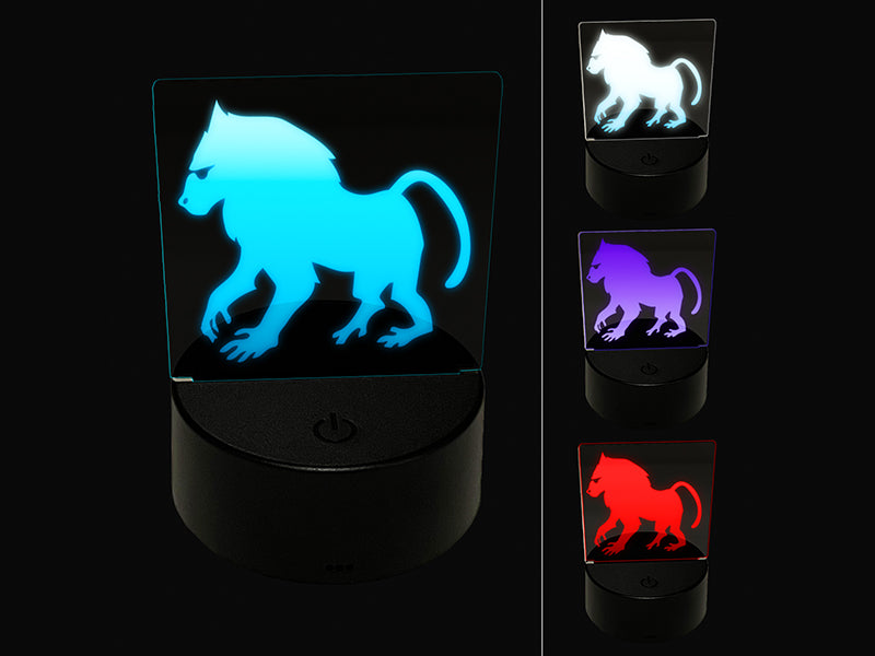 Mandrill Baboon 3D Illusion LED Night Light Sign Nightstand Desk Lamp