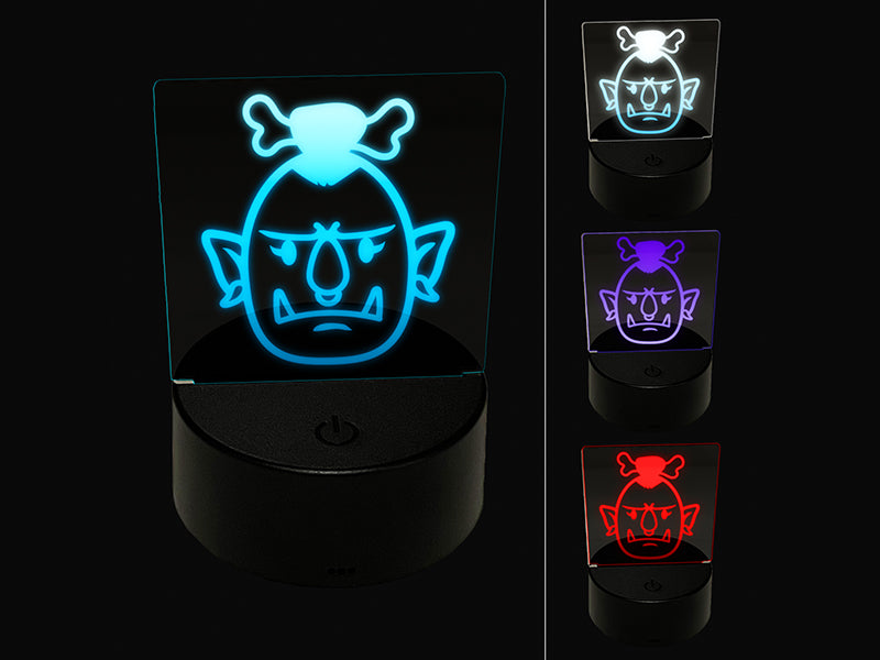 Orc Female Character Face 3D Illusion LED Night Light Sign Nightstand Desk Lamp