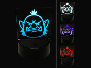 Orc Male Character Face 3D Illusion LED Night Light Sign Nightstand Desk Lamp