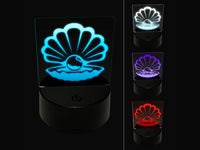 Oyster with Pearl Sea Shell 3D Illusion LED Night Light Sign Nightstand Desk Lamp