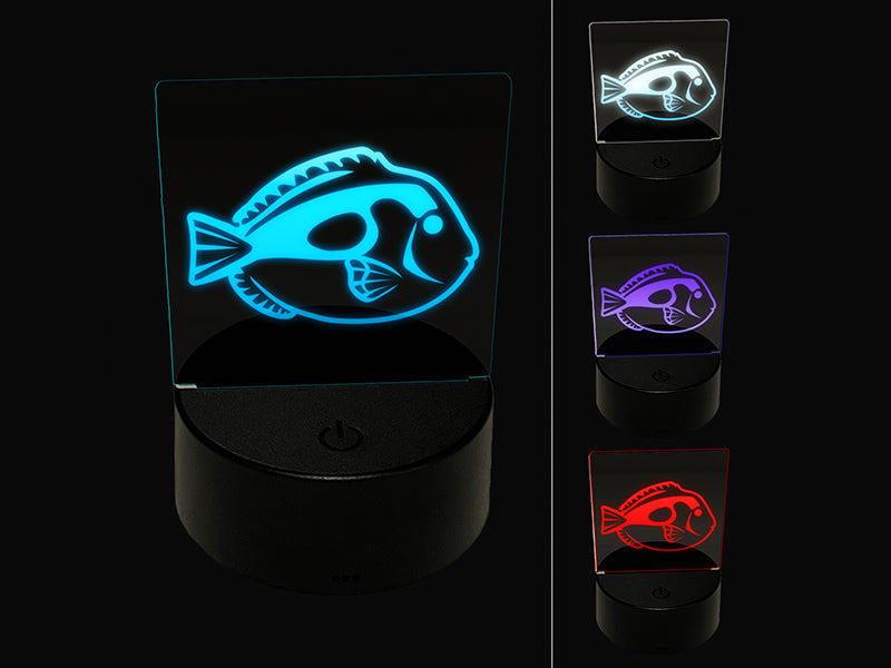 Regal Blue Tang Surgeonfish Fish 3D Illusion LED Night Light Sign Nightstand Desk Lamp