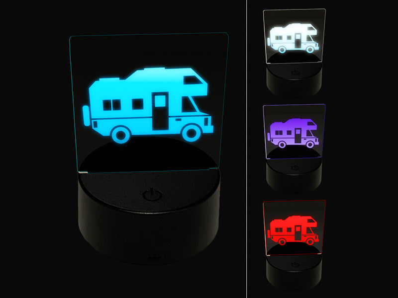 RV Road Trip Camping Automobile Family Vehicle 3D Illusion LED Night Light Sign Nightstand Desk Lamp