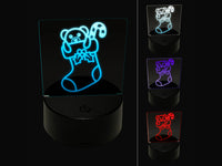 Christmas Stocking with Presents 3D Illusion LED Night Light Sign Nightstand Desk Lamp