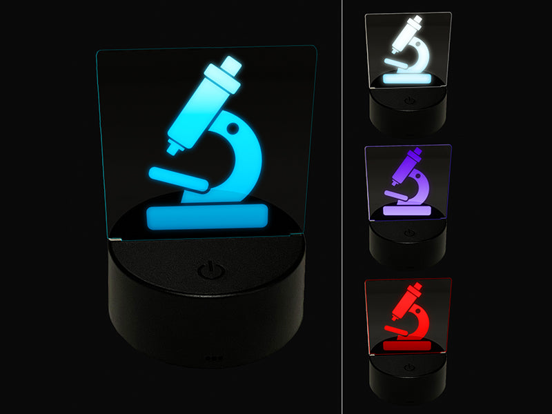 Microscope Biology Science 3D Illusion LED Night Light Sign Nightstand Desk Lamp