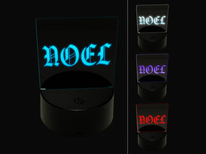 Noel Christmas Xmas Old Timey Text 3D Illusion LED Night Light Sign Nightstand Desk Lamp