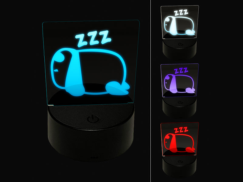 Very Tired Panda Doodle Napping Sleeping Resting 3D Illusion LED Night Light Sign Nightstand Desk Lamp