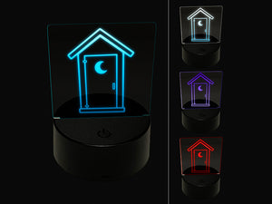 Classic Outhouse Toilet 3D Illusion LED Night Light Sign Nightstand Desk Lamp