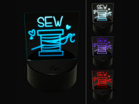 Spool of Thread Sew Sewing 3D Illusion LED Night Light Sign Nightstand Desk Lamp