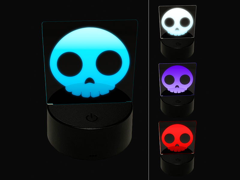 Witty Skull Icon 3D Illusion LED Night Light Sign Nightstand Desk Lamp