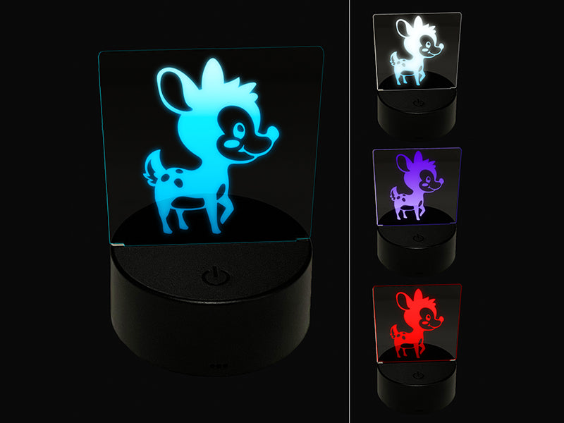 Adorable Baby Deer Fawn 3D Illusion LED Night Light Sign Nightstand Desk Lamp