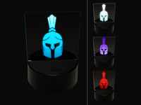 Ancient Greek Roman Spartan Helmet Front 3D Illusion LED Night Light Sign Nightstand Desk Lamp