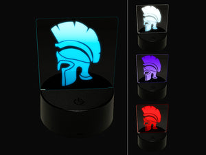 Ancient Greek Roman Spartan Helmet 3D Illusion LED Night Light Sign Nightstand Desk Lamp