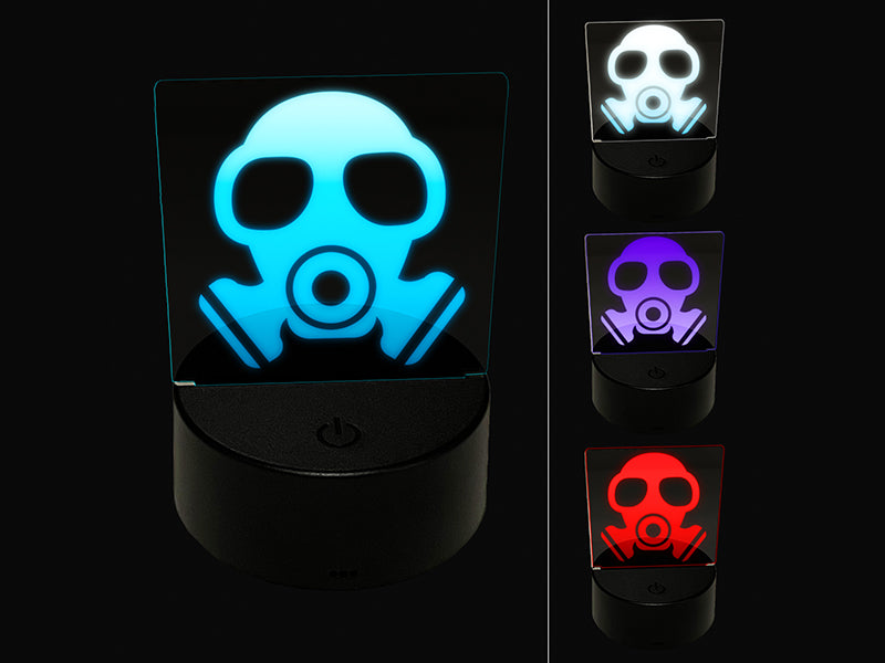 Chemical Gas Mask Ventilator Pandemic 3D Illusion LED Night Light Sign Nightstand Desk Lamp