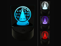 Christmas Tree in Snowglobe 3D Illusion LED Night Light Sign Nightstand Desk Lamp