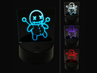 Creepy Voodoo Doll 3D Illusion LED Night Light Sign Nightstand Desk Lamp