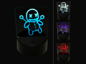 Creepy Voodoo Doll 3D Illusion LED Night Light Sign Nightstand Desk Lamp