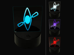 Kayak with Paddle Icon 3D Illusion LED Night Light Sign Nightstand Desk Lamp