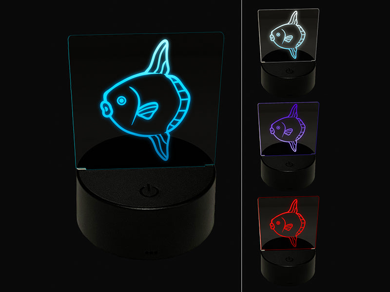 Mola Mola Ocean Sunfish 3D Illusion LED Night Light Sign Nightstand Desk Lamp