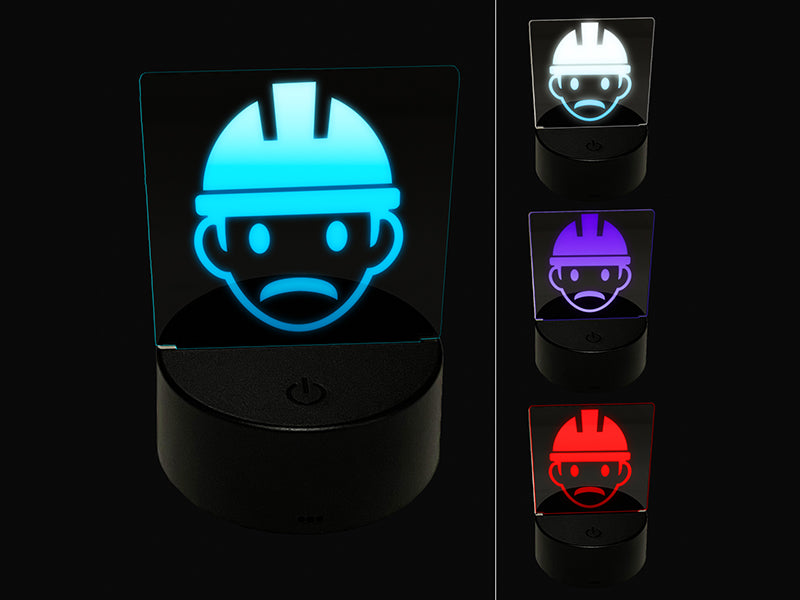 Occupation Construction Worker Builder Man Icon 3D Illusion LED Night Light Sign Nightstand Desk Lamp