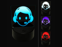 Occupation Customer Service Man Icon 3D Illusion LED Night Light Sign Nightstand Desk Lamp