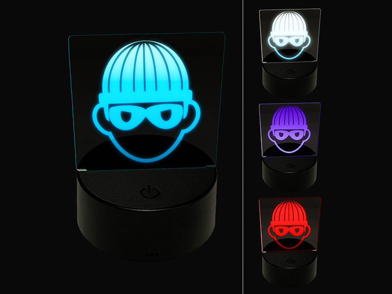 Occupation Thief Burglar Criminal Icon 3D Illusion LED Night Light Sign Nightstand Desk Lamp