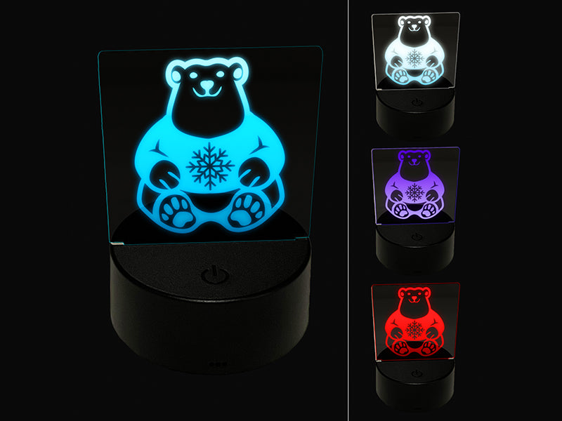 Polar Bear in Snowflake Christmas Sweater 3D Illusion LED Night Light Sign Nightstand Desk Lamp