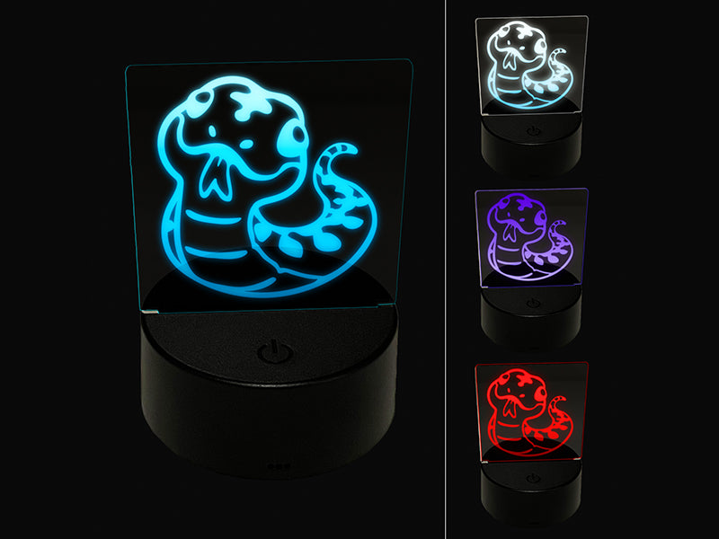 Sassy Snake with Tongue Sticking Out 3D Illusion LED Night Light Sign Nightstand Desk Lamp