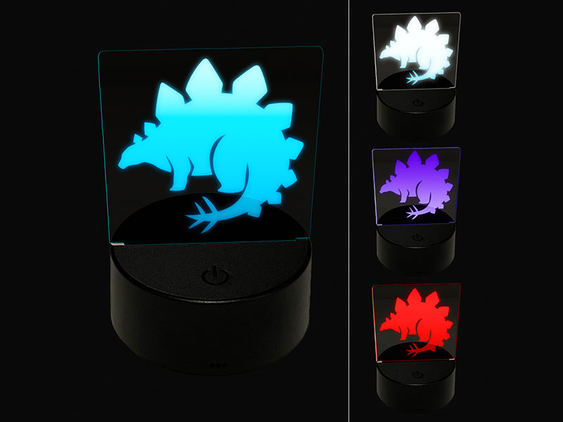 Stegosaurus the Spikey Dinosaur 3D Illusion LED Night Light Sign Nightstand Desk Lamp