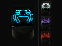 Unamused and Grumpy Frog 3D Illusion LED Night Light Sign Nightstand Desk Lamp