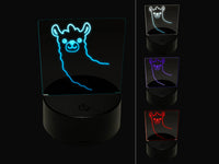 Peeking Llama 3D Illusion LED Night Light Sign Nightstand Desk Lamp