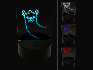 Peeking Llama 3D Illusion LED Night Light Sign Nightstand Desk Lamp