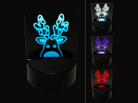 Peeking Reindeer with Lights Christmas 3D Illusion LED Night Light Sign Nightstand Desk Lamp