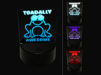 Toadally Totally Awesome Frog with Sunglasses 3D Illusion LED Night Light Sign Nightstand Desk Lamp