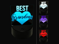 Best Grandma in Heart Grandparent's Day 3D Illusion LED Night Light Sign Nightstand Desk Lamp