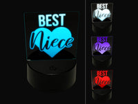 Best Niece in Heart 3D Illusion LED Night Light Sign Nightstand Desk Lamp