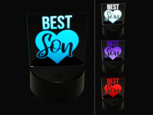 Best Son in Heart 3D Illusion LED Night Light Sign Nightstand Desk Lamp