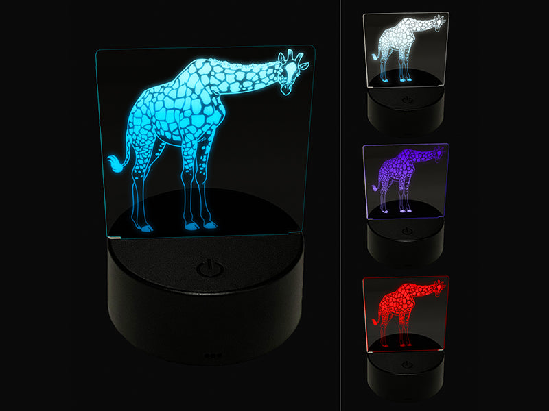 Curious African Giraffe 3D Illusion LED Night Light Sign Nightstand Desk Lamp
