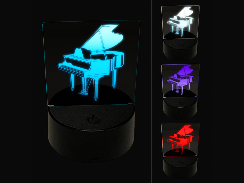 Grand Piano Musical Instrument 3D Illusion LED Night Light Sign Nightstand Desk Lamp