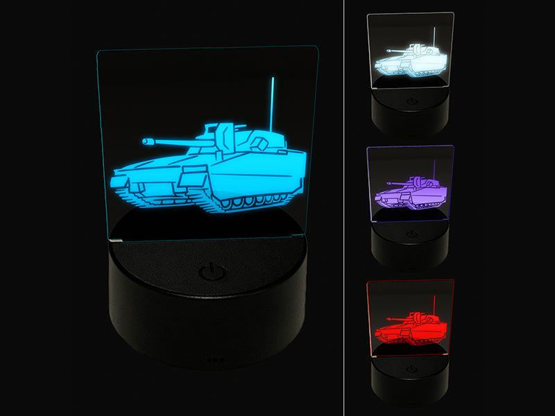 Military Army Tank 3D Illusion LED Night Light Sign Nightstand Desk Lamp