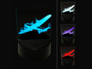 Military Bomber Plane 3D Illusion LED Night Light Sign Nightstand Desk Lamp