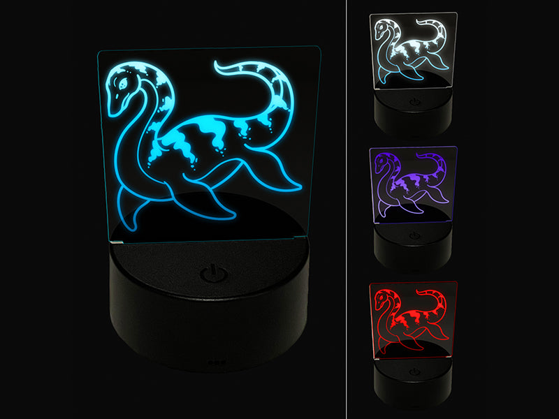 Nessie the Loch Ness Monster Swimming 3D Illusion LED Night Light Sign Nightstand Desk Lamp