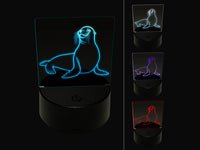 Smug Sea Lion 3D Illusion LED Night Light Sign Nightstand Desk Lamp