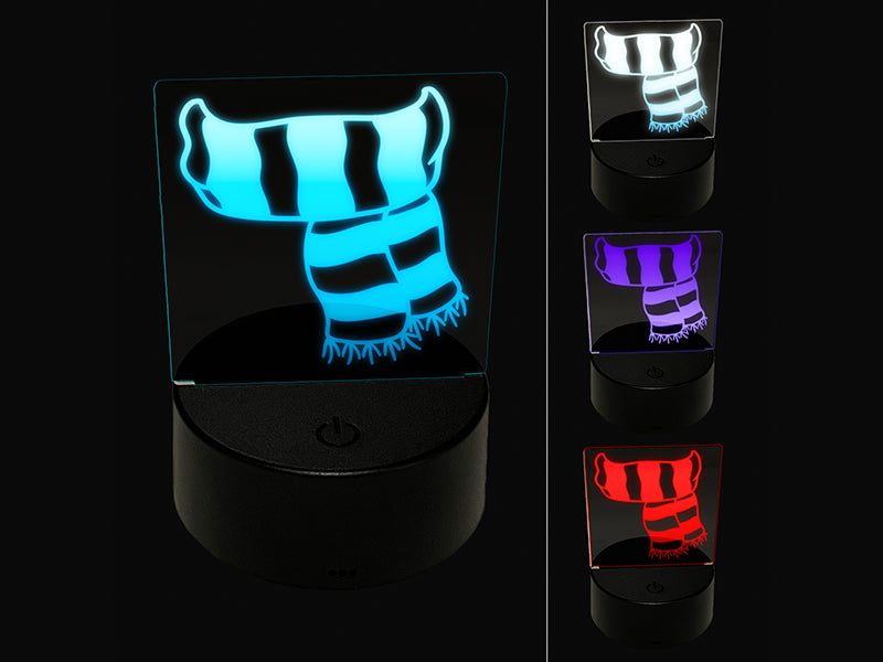 Striped Scarf Fall Autumn Winter 3D Illusion LED Night Light Sign Nightstand Desk Lamp