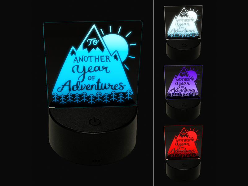 To Another Year of Adventures Anniversary Love 3D Illusion LED Night Light Sign Nightstand Desk Lamp