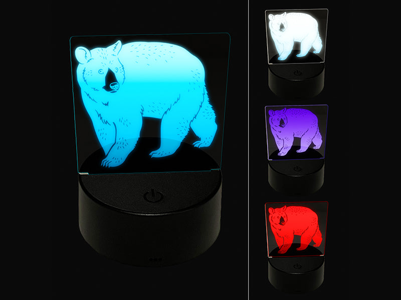 Walking American Black Bear 3D Illusion LED Night Light Sign Nightstand Desk Lamp