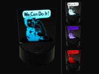 We Can Do It Rosie the Riveter Encouragement 3D Illusion LED Night Light Sign Nightstand Desk Lamp